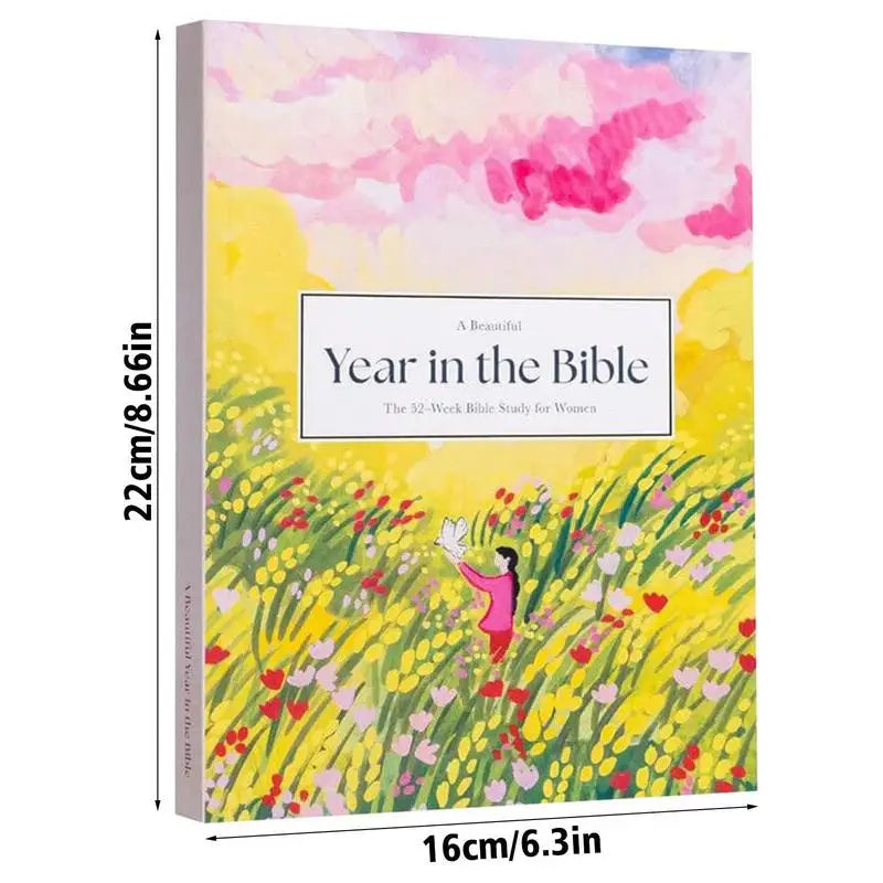 A Beautiful Year in the Bible Bible Study Guide for Women Religious Notebook 52-Week Christian Journal Religious Notebook for Women