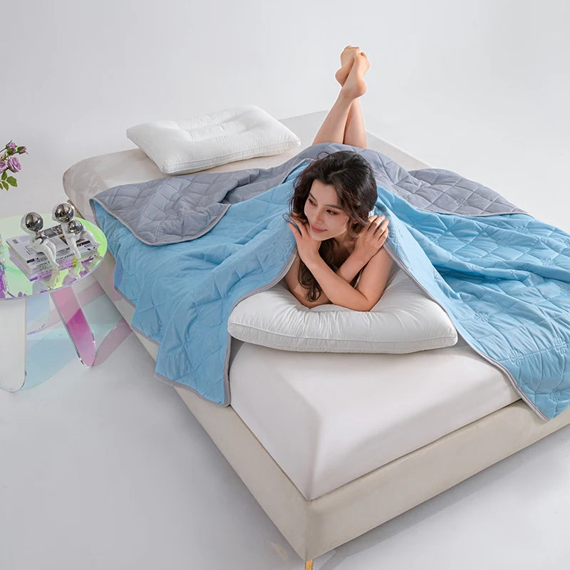 Grade A Cooling Blanket for Bed Soft Breathable King Size Summer Comforter Queen Air Conditioning Cool Lightweight Comforter