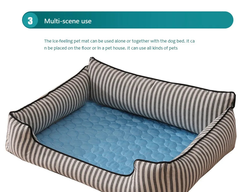 Cooling Dog Mat, Cool Pet Bed, Extra Large, for Small and Large Dogs, Pet Accessories, Cat Durable Blanket Sofa Cat Ice Pad Blanket