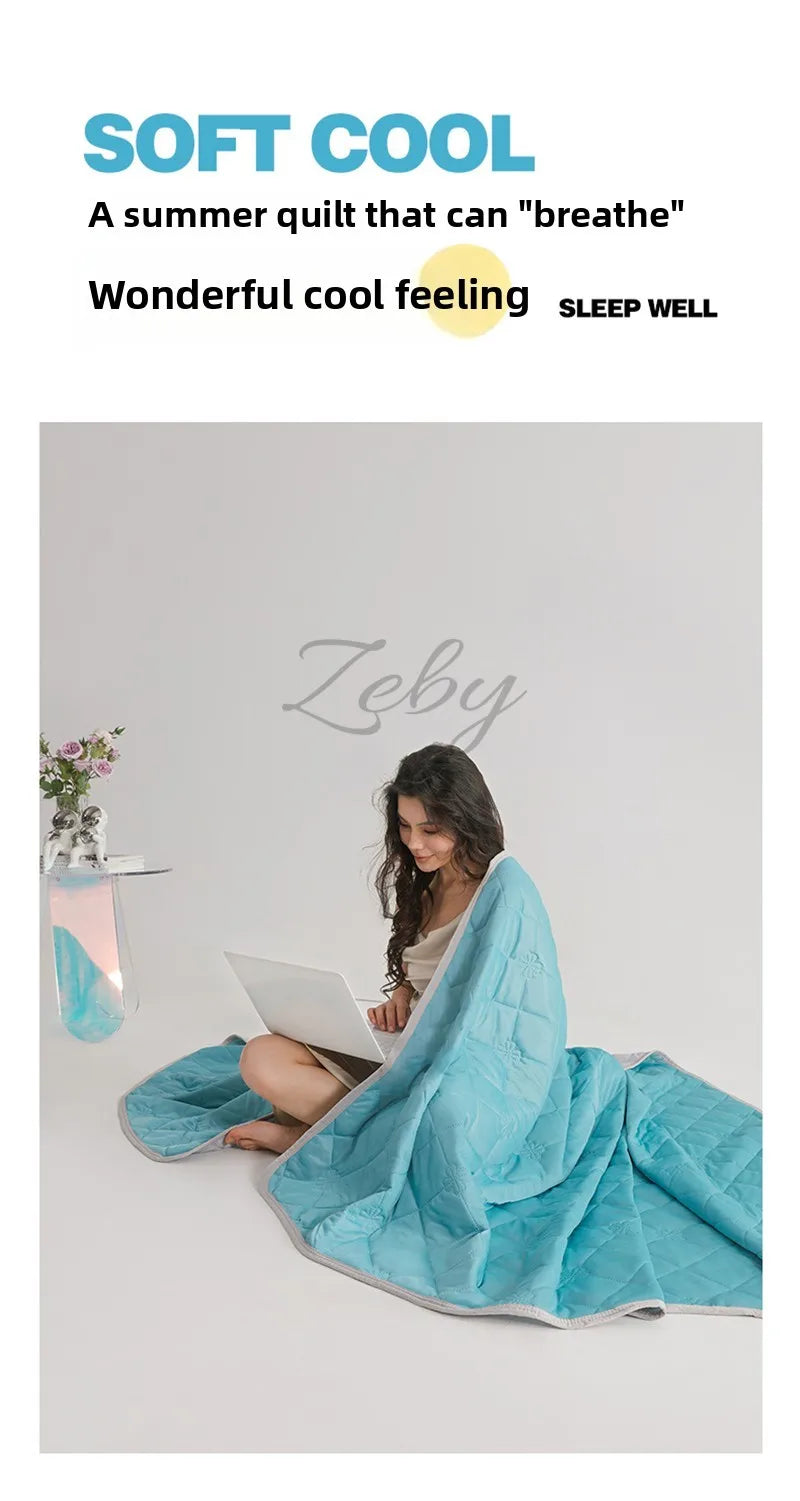 Grade A Cooling Blanket for Bed Soft Breathable King Size Summer Comforter Queen Air Conditioning Cool Lightweight Comforter