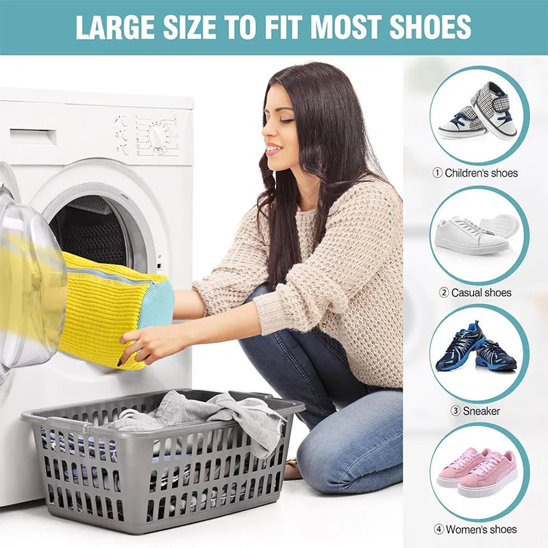 Shoe washing bag, washing machine, laundry bags, microfiber zipper, shoe cleaning bag, shoe washing net, sneakers with fluffy fibers