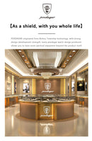 POEDAGAR Relógio de pulso masculino de quartzo de marca de luxo, aço inoxidável, à prova d'água, luminoso, data, relógio masculino quadrado, relógios de negócios para homens