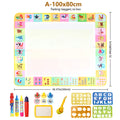 Magic Water Drawing Mat 100x80cm with Reusable Magic Pens, Montessori Painting Board, Educational Toys, Gifts for Kids 39x31in