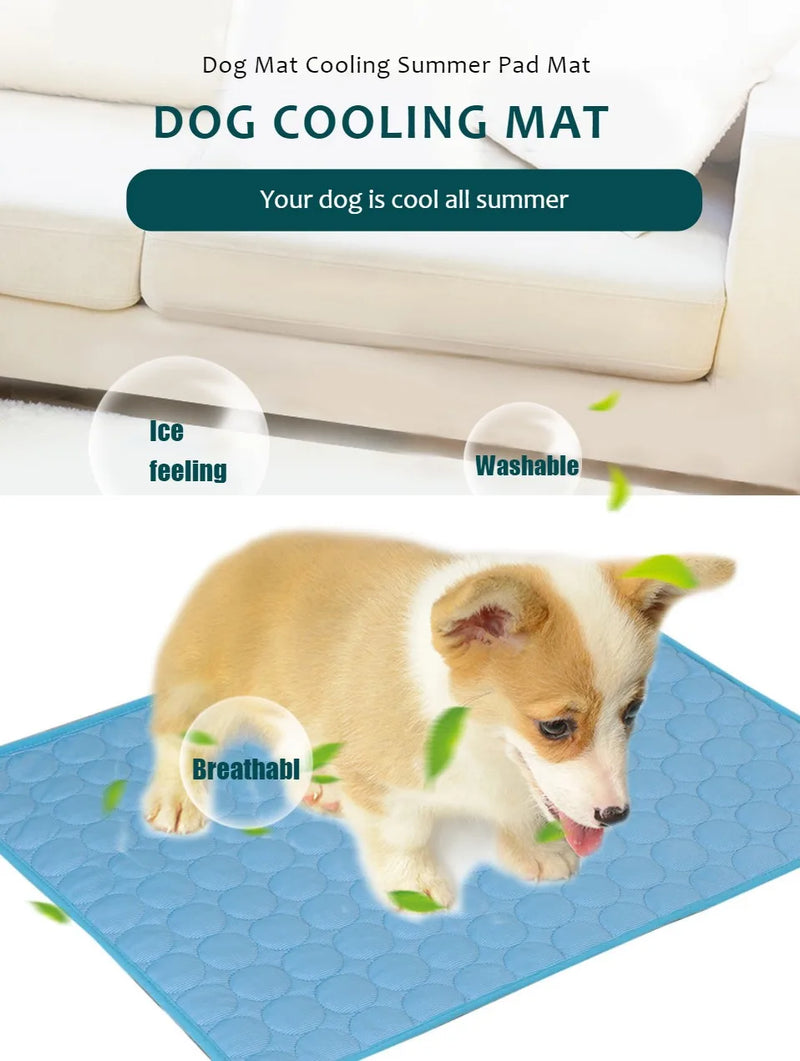 Cooling Dog Mat, Cool Pet Bed, Extra Large, for Small and Large Dogs, Pet Accessories, Cat Durable Blanket Sofa Cat Ice Pad Blanket