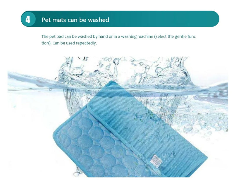 Cooling Dog Mat, Cool Pet Bed, Extra Large, for Small and Large Dogs, Pet Accessories, Cat Durable Blanket Sofa Cat Ice Pad Blanket
