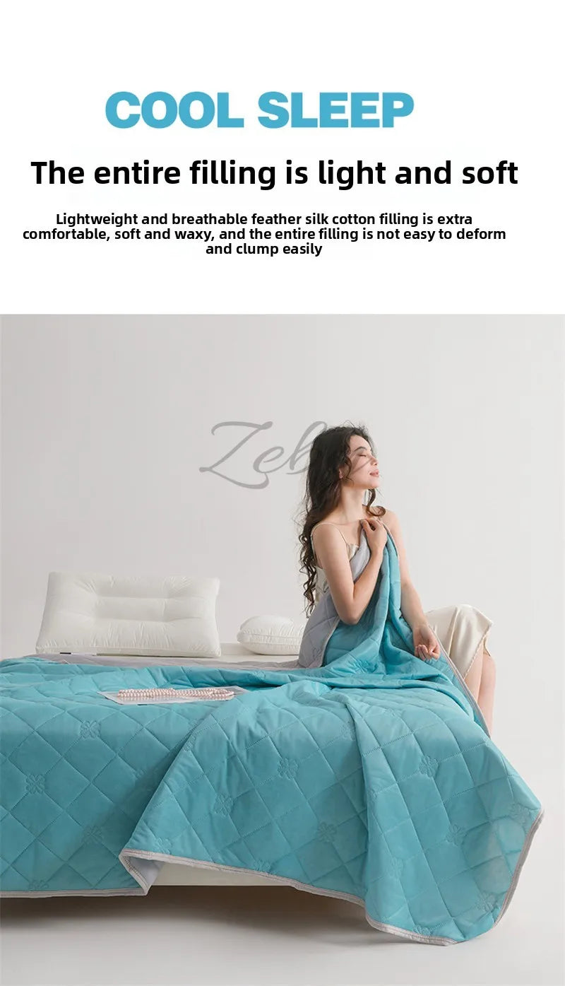 Grade A Cooling Blanket for Bed Soft Breathable King Size Summer Comforter Queen Air Conditioning Cool Lightweight Comforter
