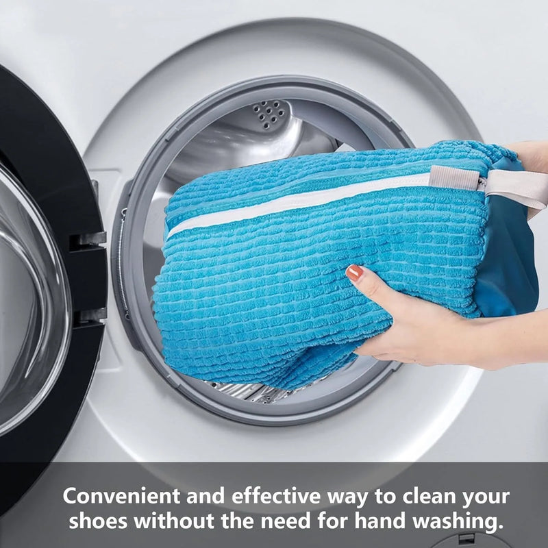Shoe washing bag, washing machine, laundry bags, microfiber zipper, shoe cleaning bag, shoe washing net, sneakers with fluffy fibers