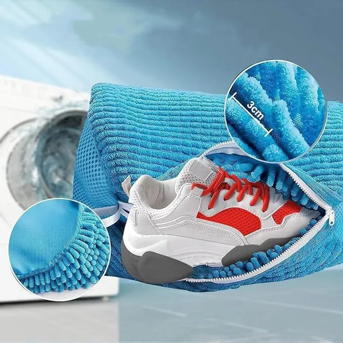 Shoe washing bag, washing machine, laundry bags, microfiber zipper, shoe cleaning bag, shoe washing net, sneakers with fluffy fibers